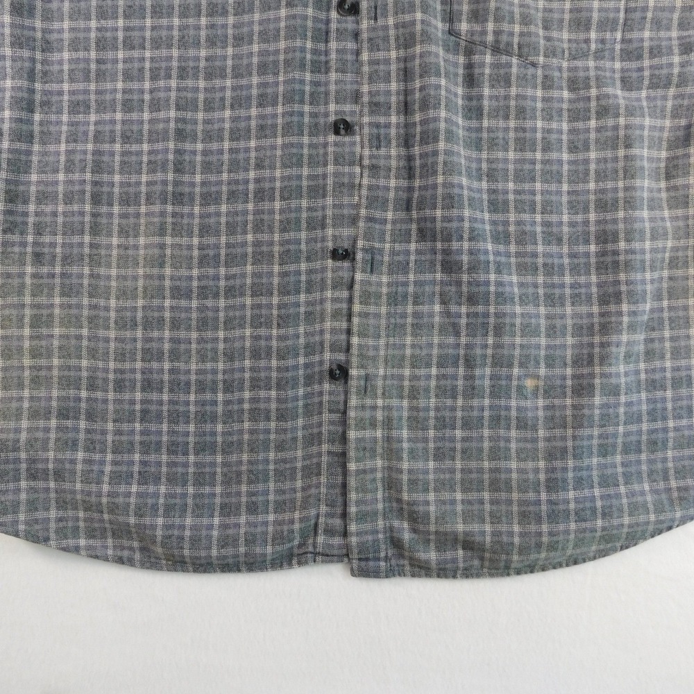 Royal Robbins Plaid‎ Flannel Button Up Shirt Men XL Gray Blue Outdoor - Picture 5 of 10